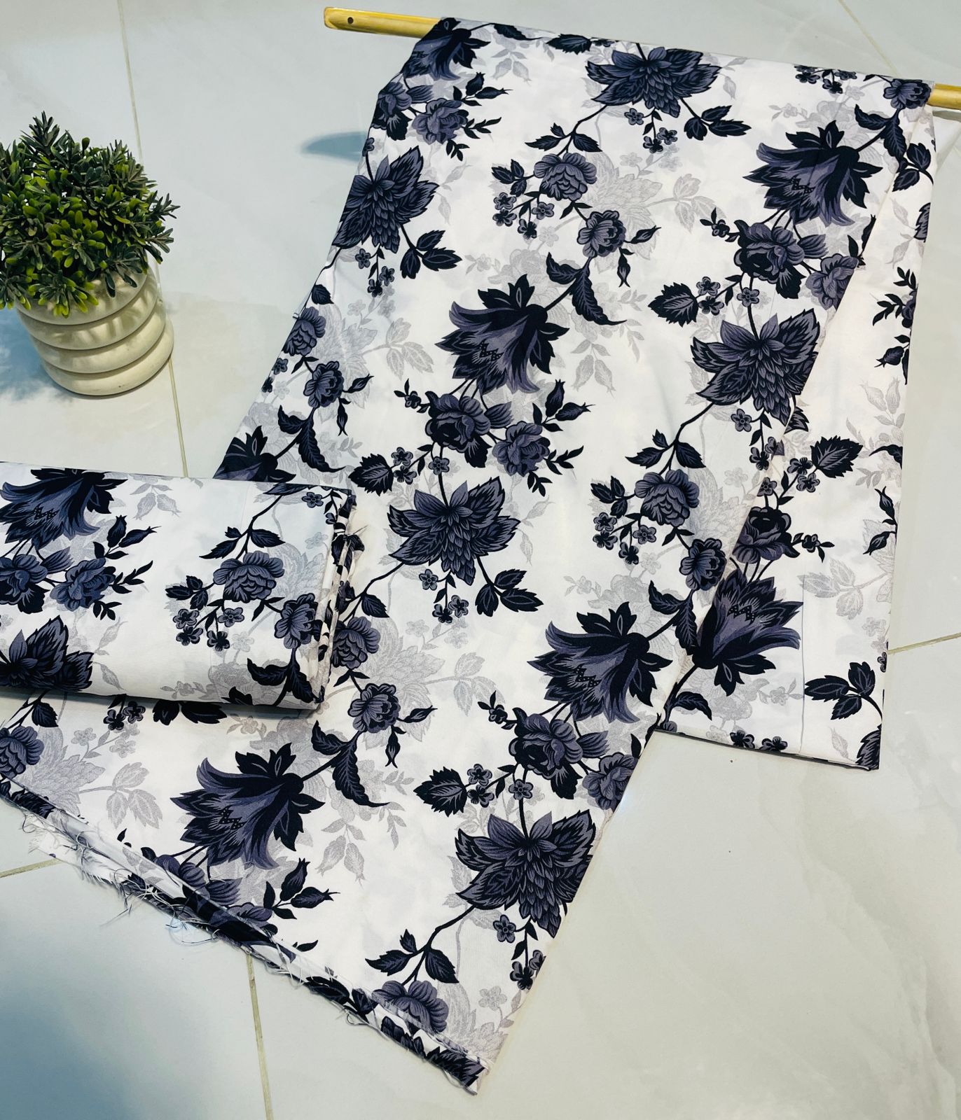 Summer Cotton UnStitched Suit