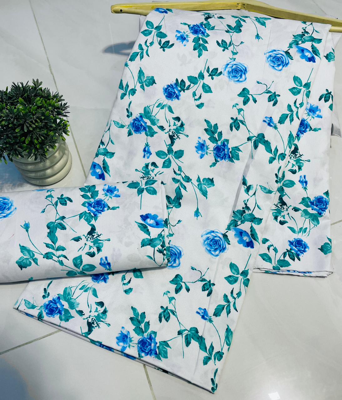 Summer Cotton UnStitched Suit