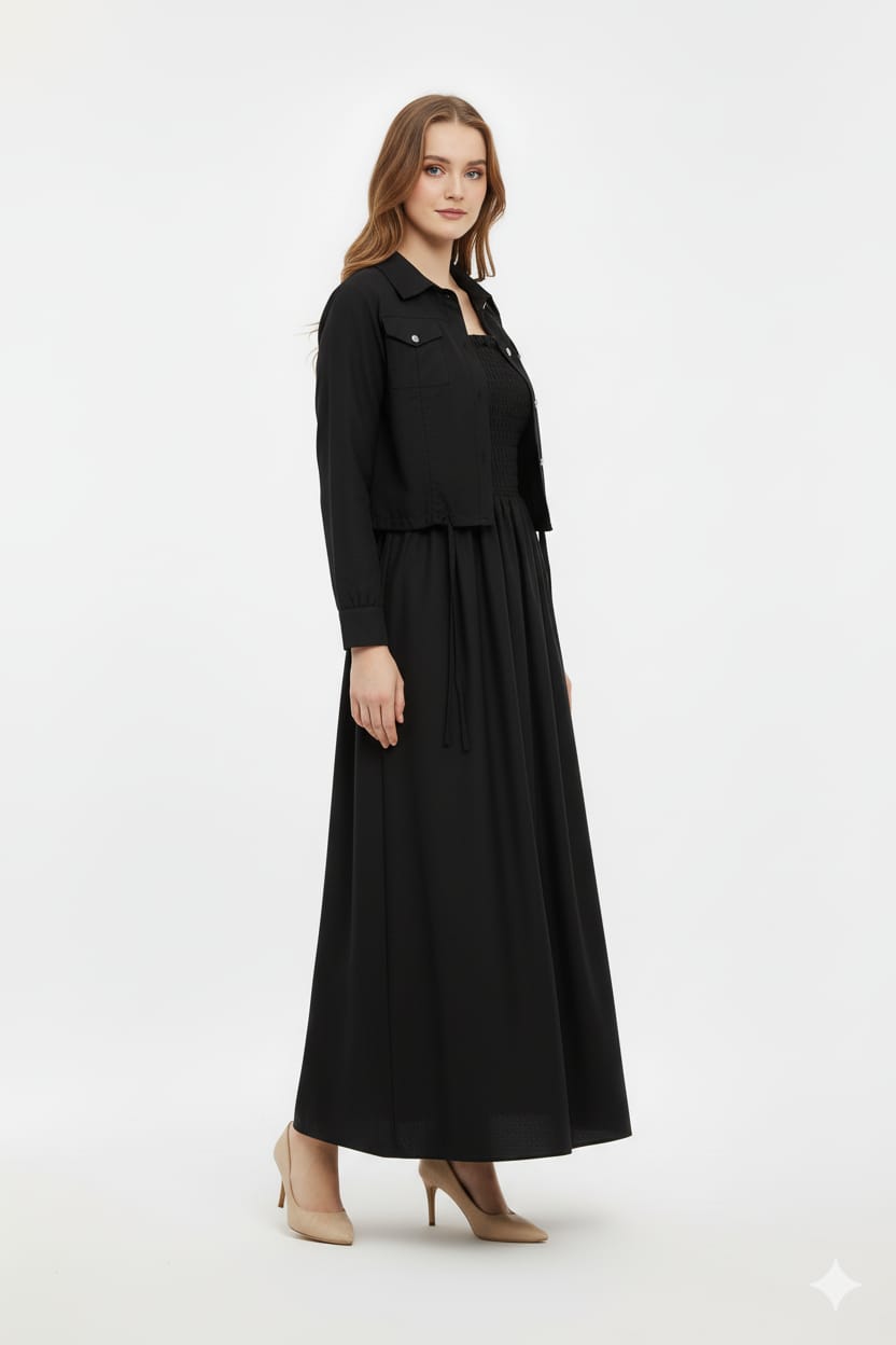 Jacket style Maxi BLACK
