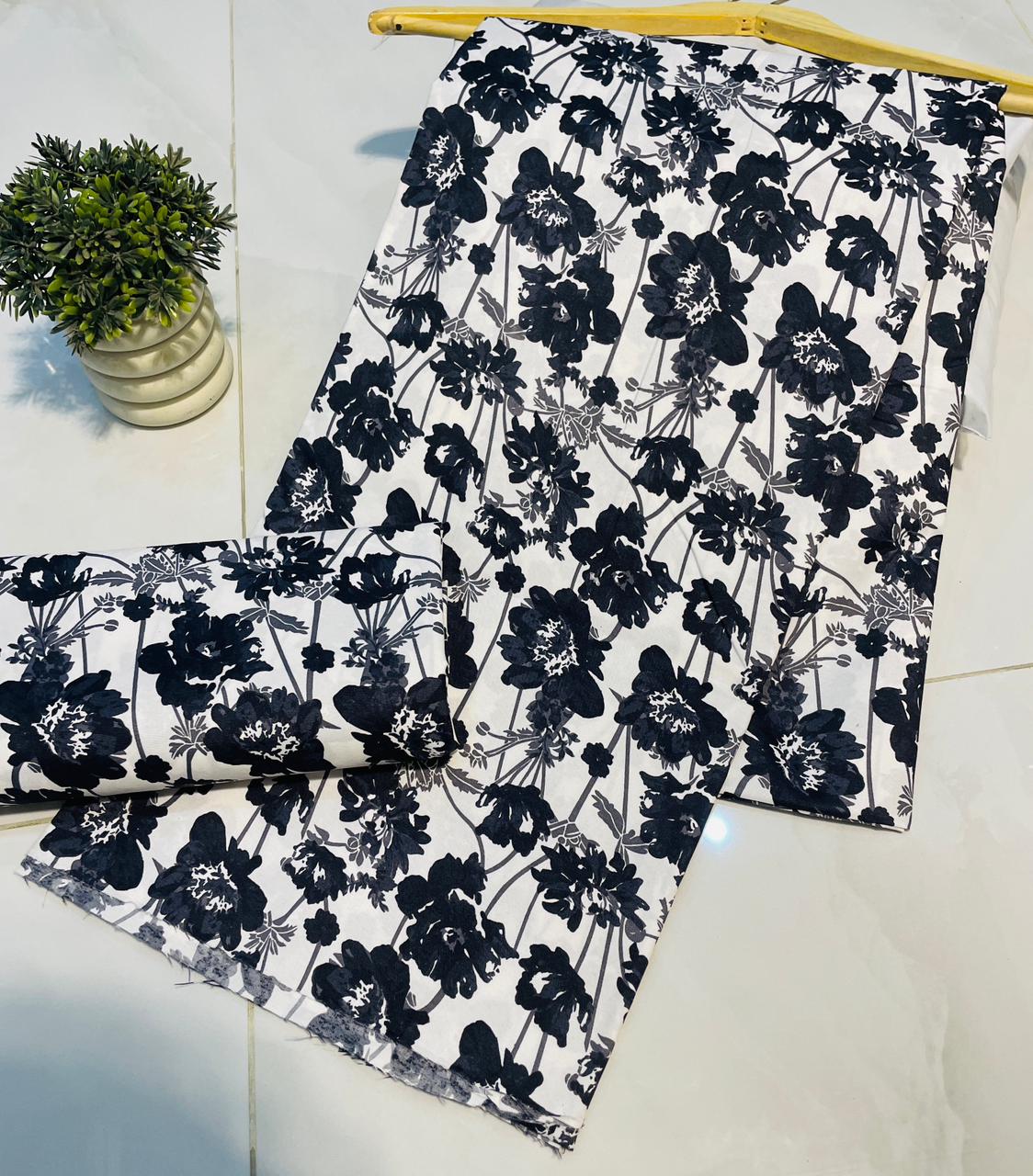 Summer Cotton UnStitched Suit