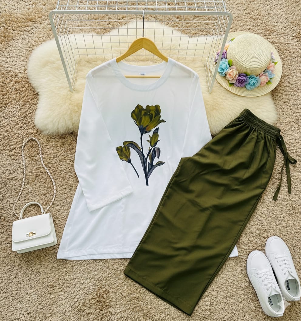 Western Thailand Co-Ord Set OLIVE GREEN