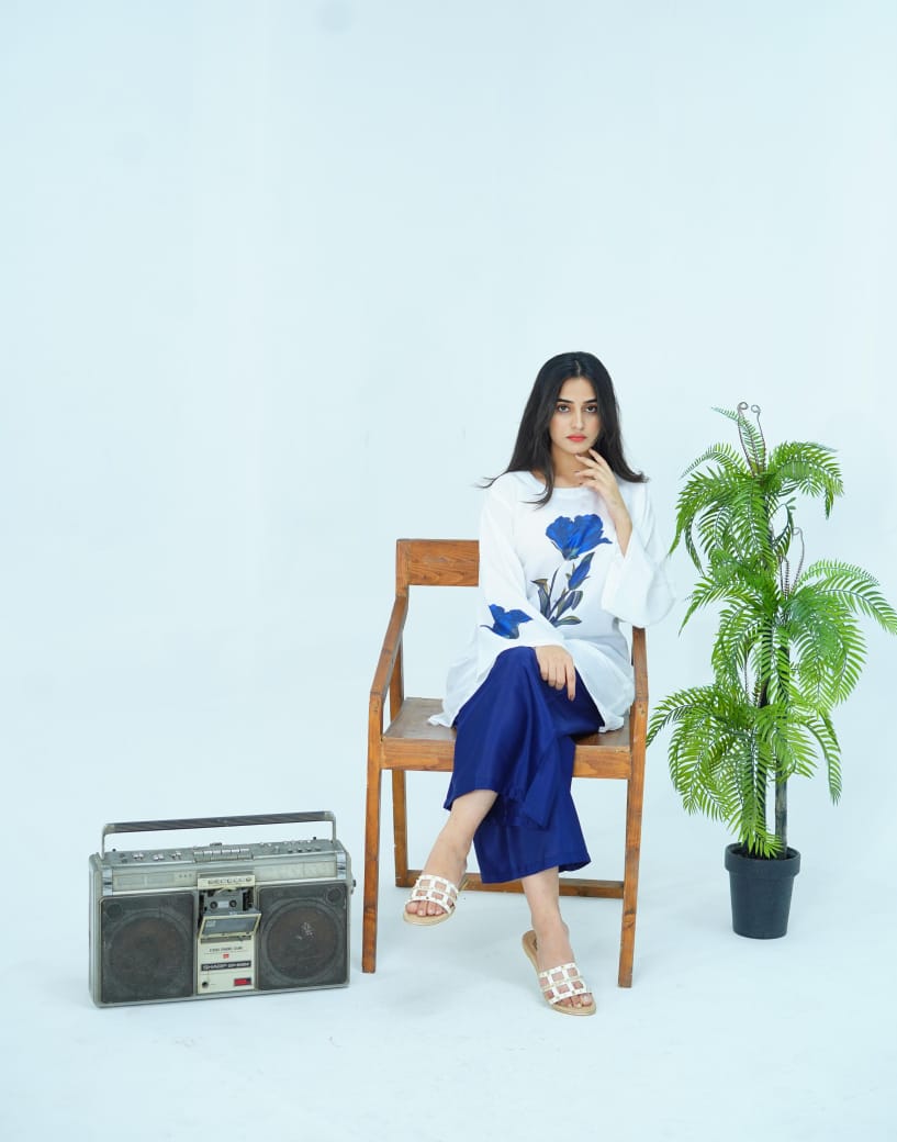 Western Thailand Co-Ord Set Navy Blue