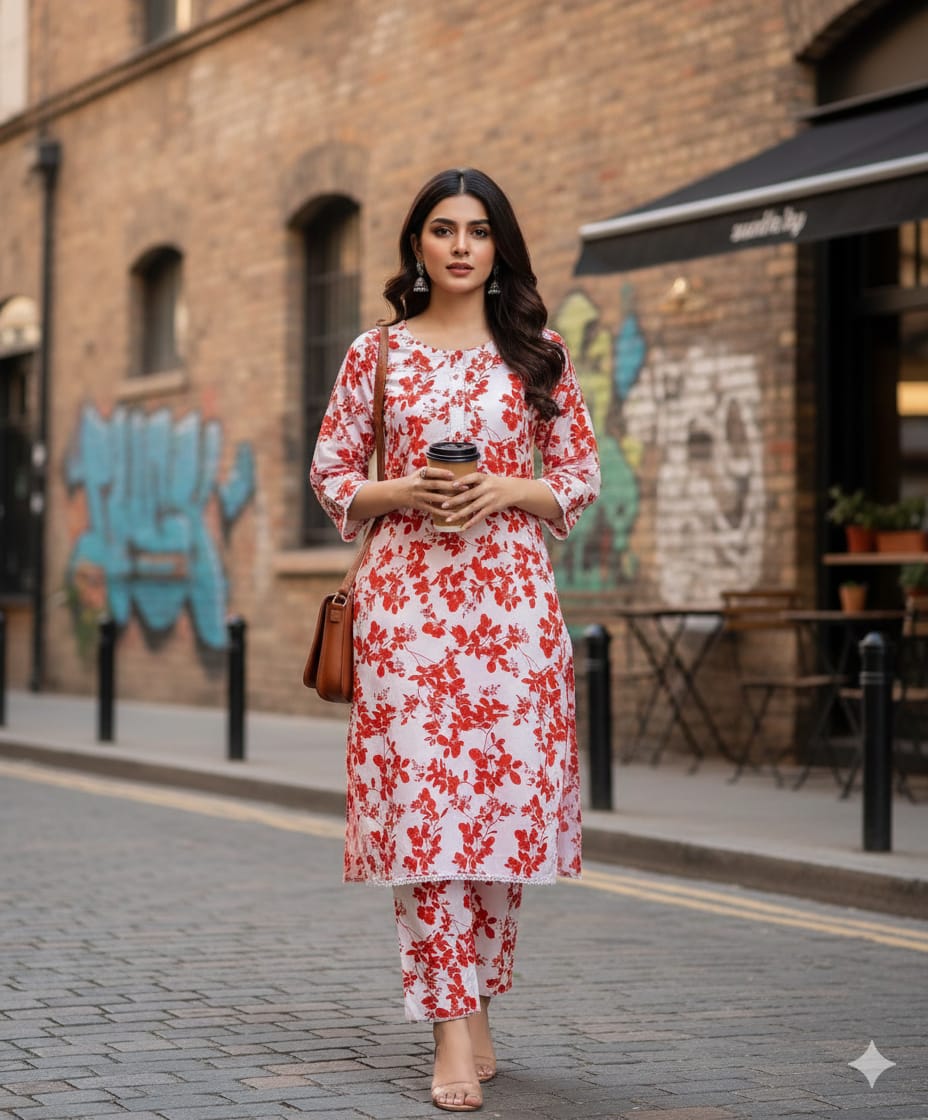 Digital Cotton Stitched 2pc Suit S M L XL