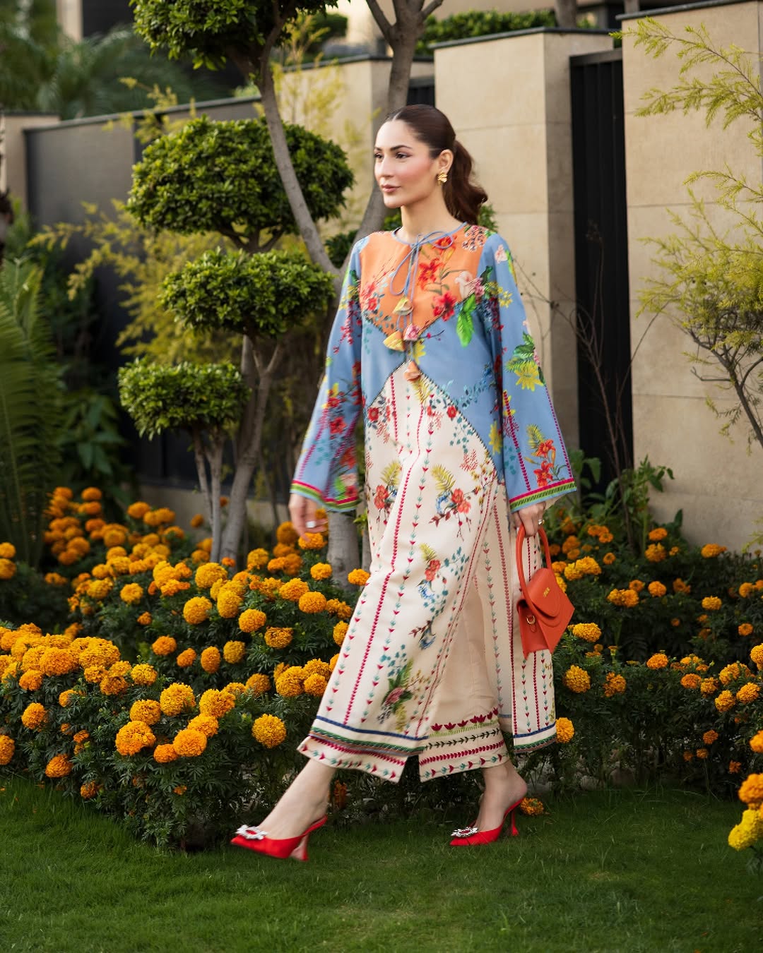 SUNSET BLOOM Co-Ord Set – Silky Lawn 2-Piece (