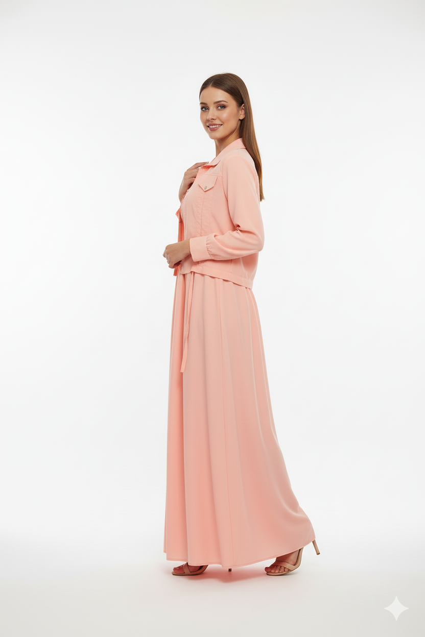 Jacket maxi TEA PINK