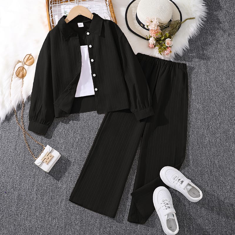 Polo Style Cord set Black