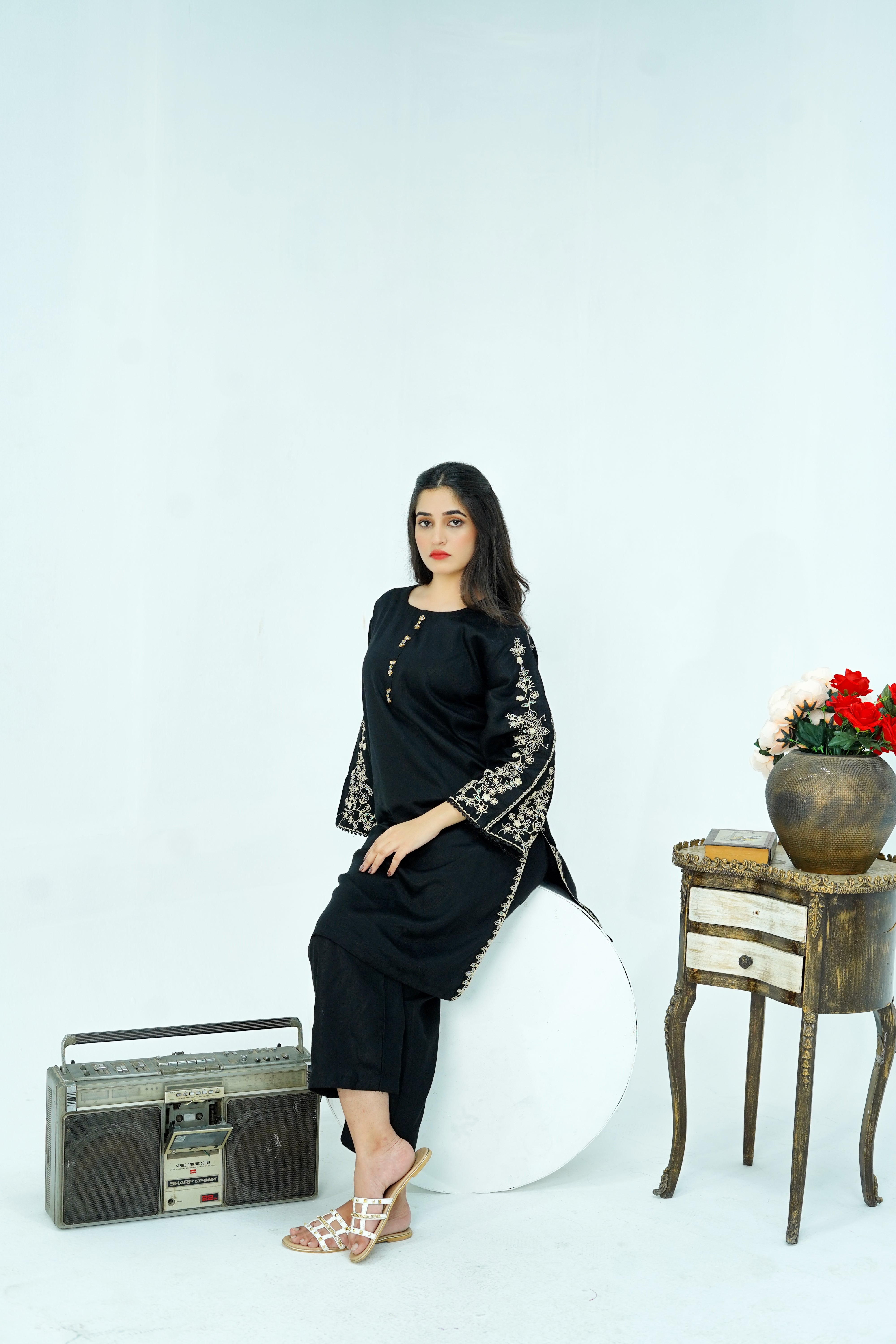 Winter Kotrai Black Embroidered 2pc Suit