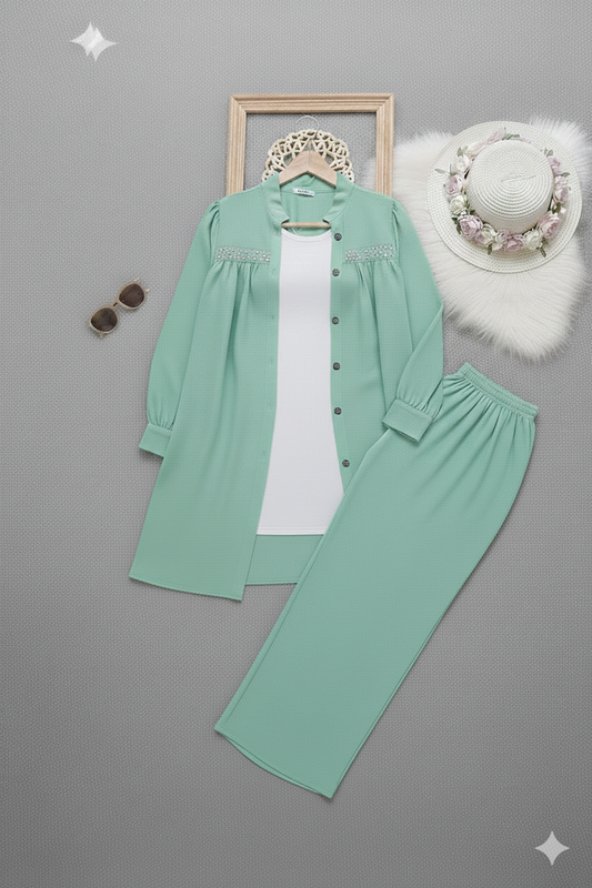 TRENDY CORD STYLE Aqua blue