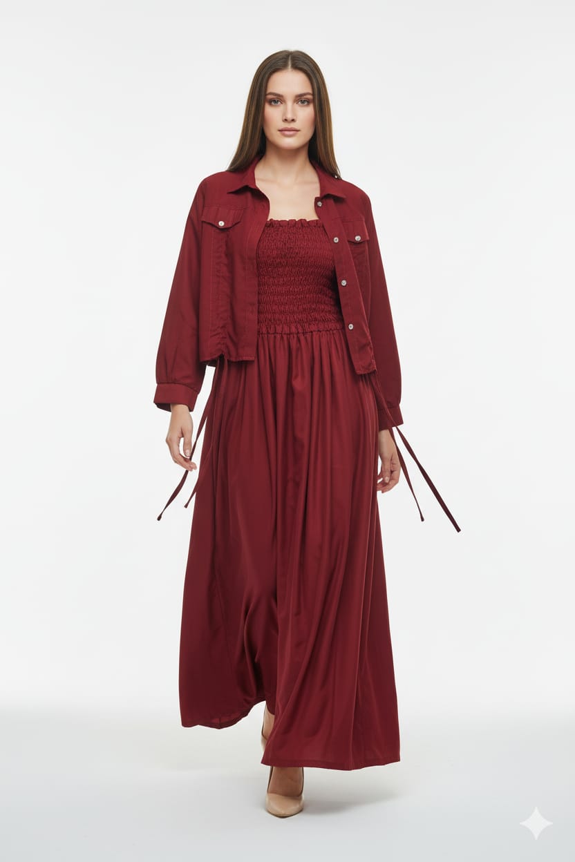 Jacket style Maxi MAROON