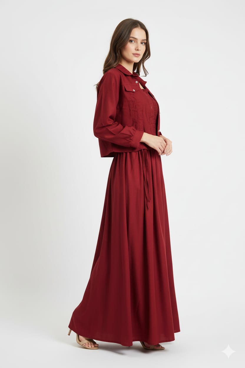 Jacket style Maxi MAROON