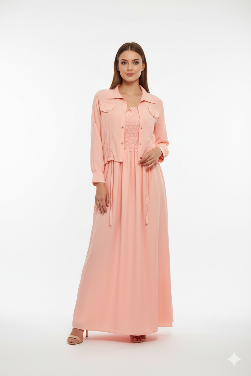 Jacket maxi TEA PINK