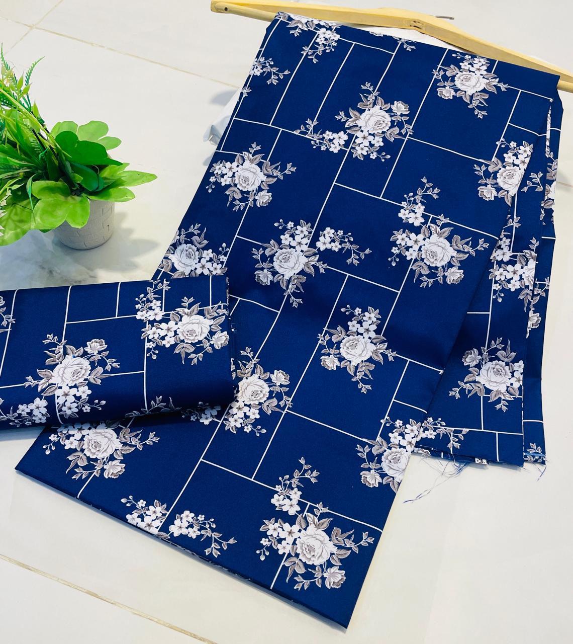 Micro Polo Cotton Digital Print UnStitched Suit