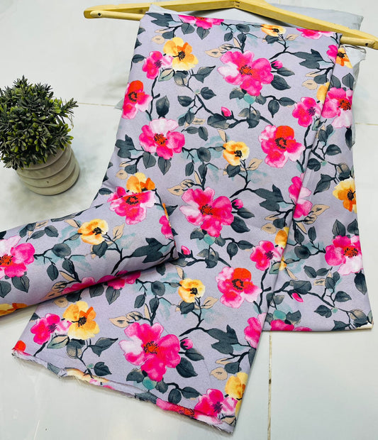 Micro Polo Cotton Digital Print UnStitched Suit