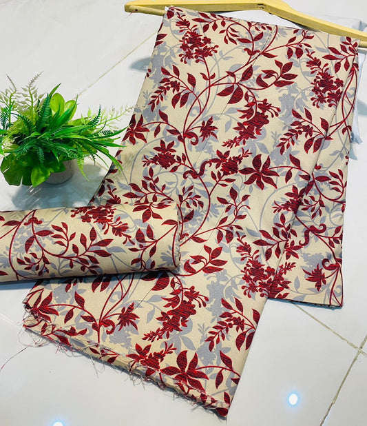 Summer Cotton UnStitched 2pc Suit