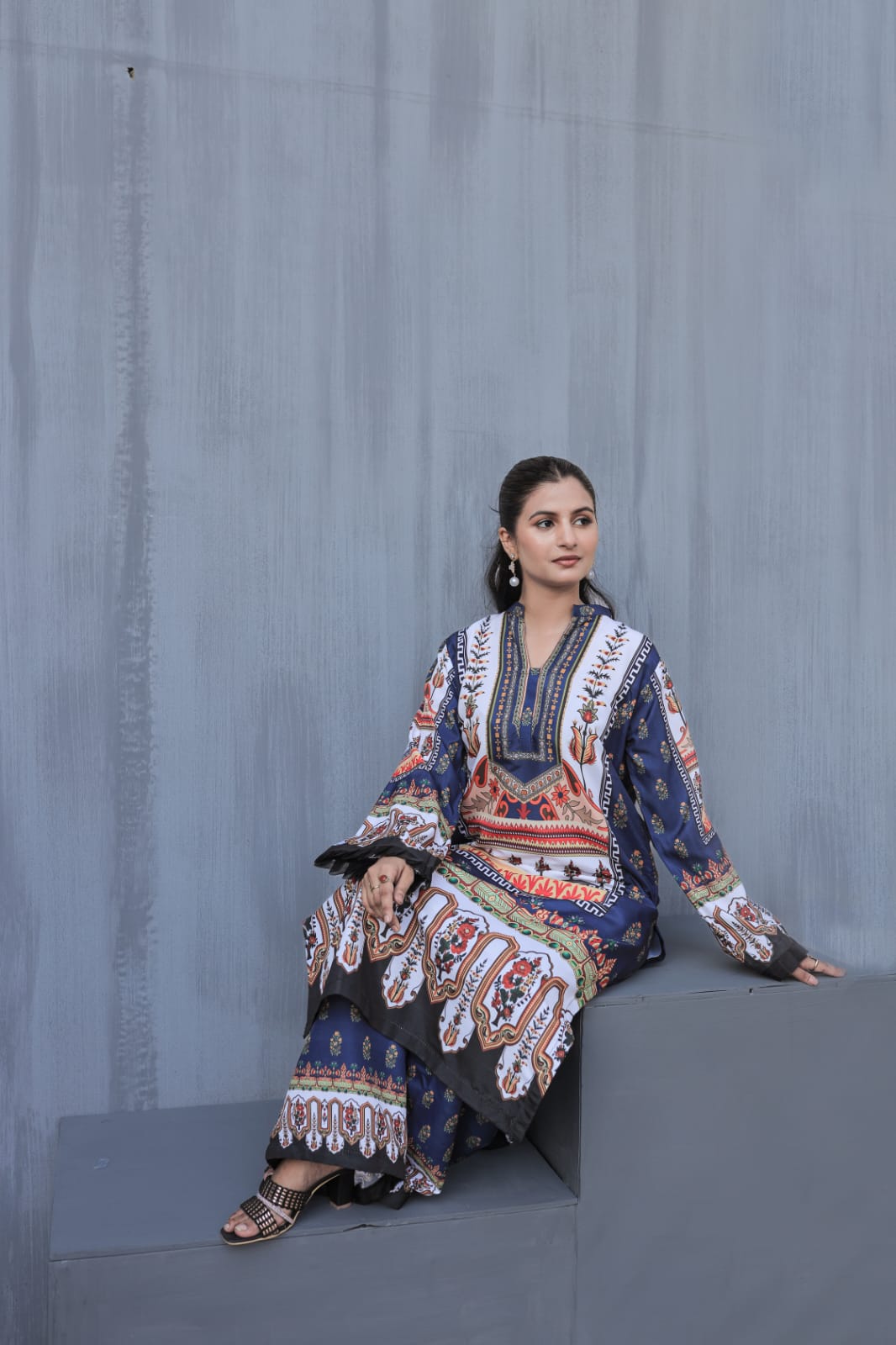 Blue Digital 2 Pcs Cord Set Mid Session Stuff Silky Lawn Price 2699/-