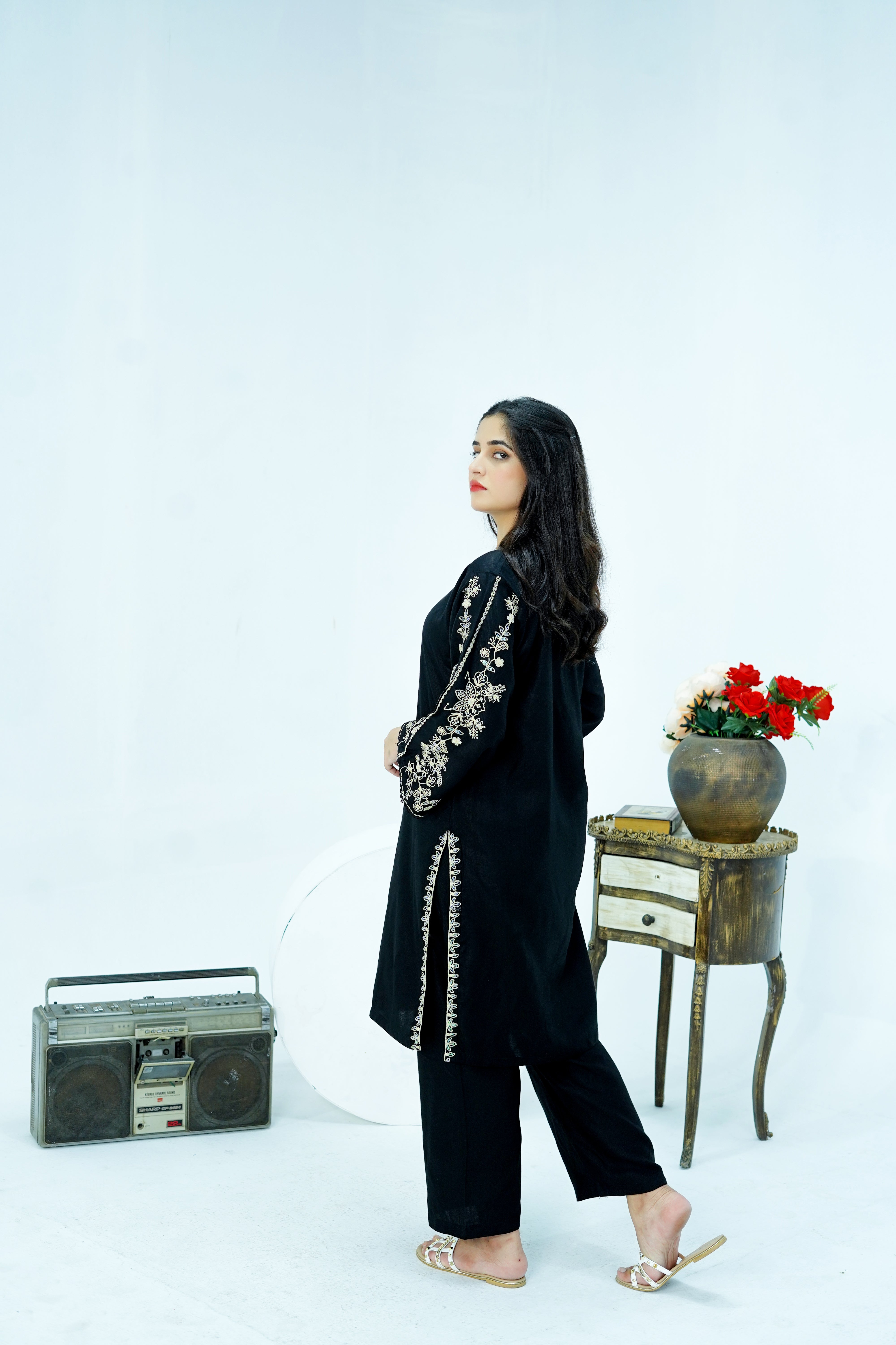 Winter Kotrai Black Embroidered 2pc Suit