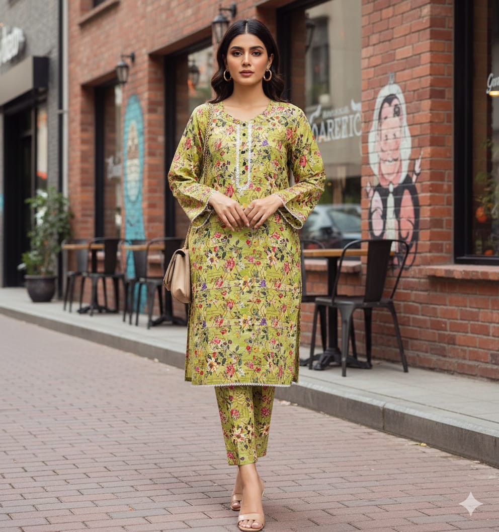 Digital Cotton Stitched 2pc Suit S M L XL