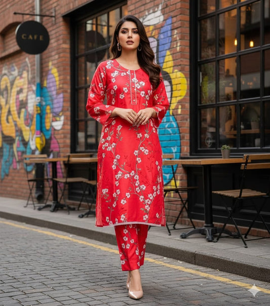 Digital Cotton Stitched 2pc Suit S M L XL