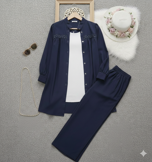 TRENDY CORD STYLE Navy  blue