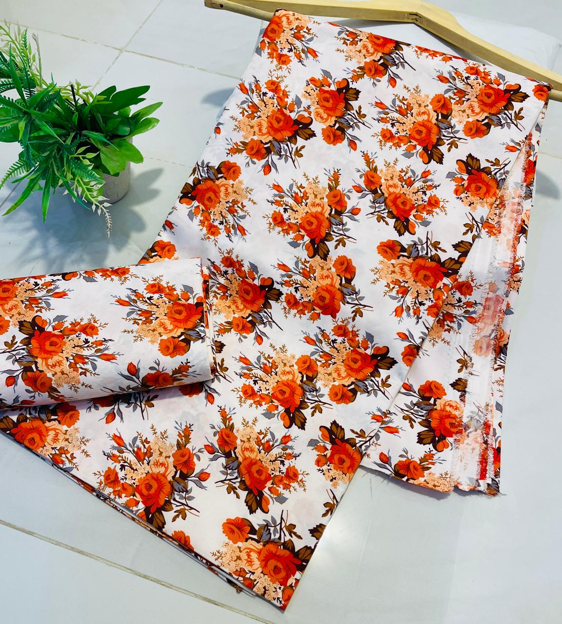 Micro Polo Cotton Digital Print UnStitched Suit