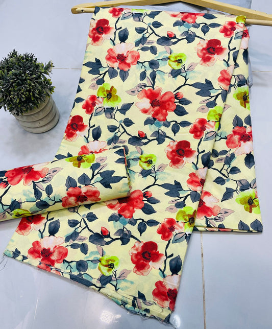 Micro Polo Cotton Digital Print UnStitched Suit