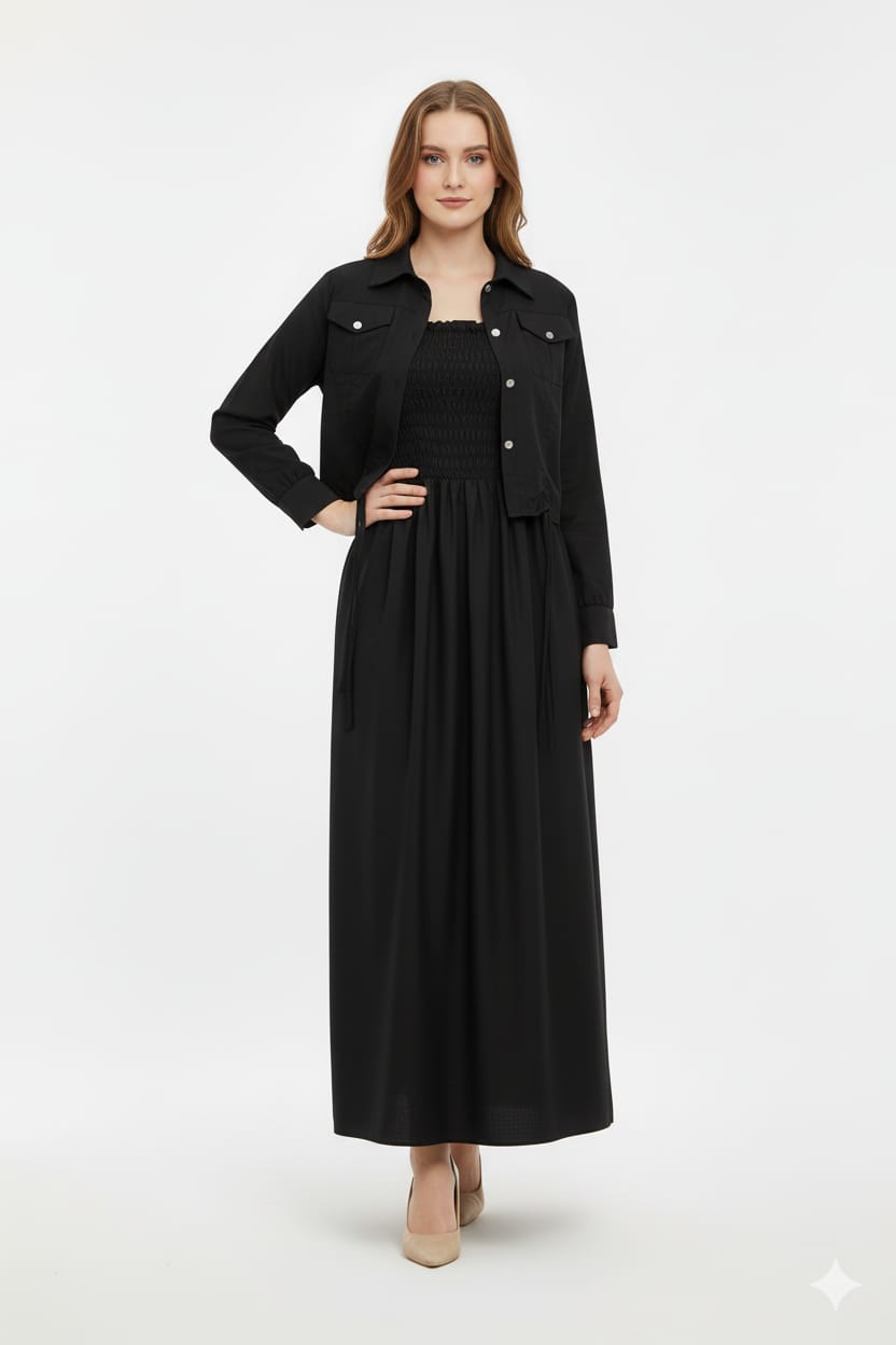 Jacket style Maxi BLACK