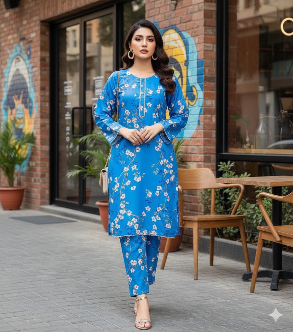 Digital Cotton Stitched 2pc Suit S M L XL