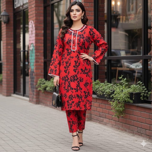 Digital Cotton Stitched 2pc Suit S M L XL